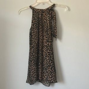 Cheetah Sheer Tank Top Blouse